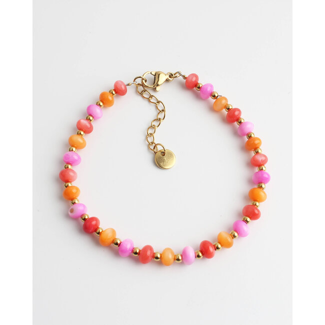 Bracelet 'Montana' orange & rose - acier inoxydable