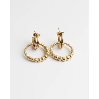 Pendientes 'Lisette' oro - acero inoxidable