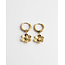 Boucles d'oreilles fleur 'Kae' or - acier inoxydable