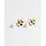 Pearl& daisy stud earrings gold - stainless steel