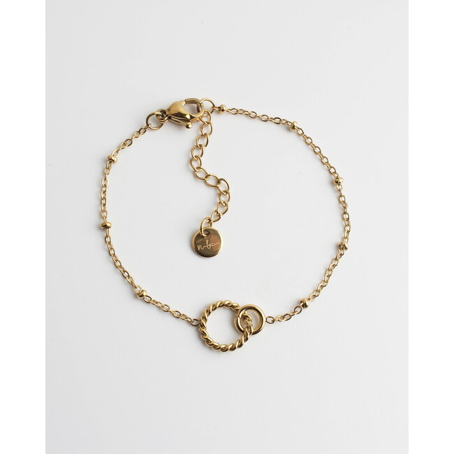 Bracciale 'Round & round' oro - acciaio inossidabile