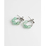 'Babs' earrings soft green & silver - stainless steel