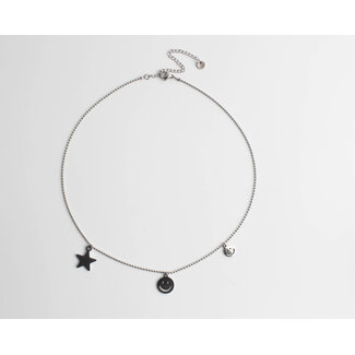 'Smile like a star' necklace silver - stainless steel