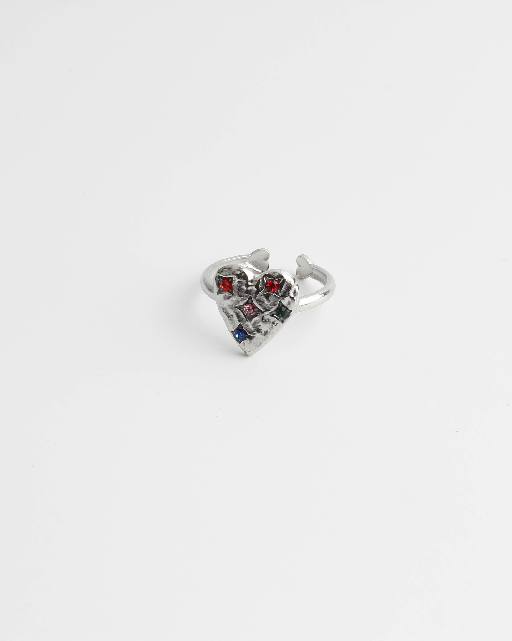 Anello store cuore acciaio