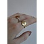 Anillo 'Estrella azul' oro - acero inoxidable (ajustable)