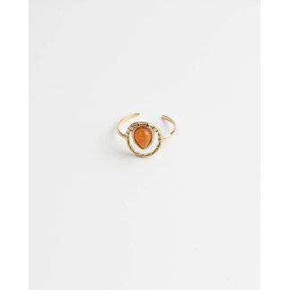 Ring 'Loula' Orangegold - Edelstahl (verstellbar)
