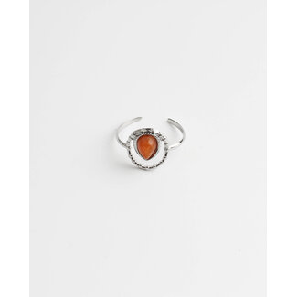 Bague 'Loula' Orange argent - acier inoxydable (réglable)