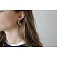 Boucles d'oreilles 'Babs' vert & argent - acier inoxydable
