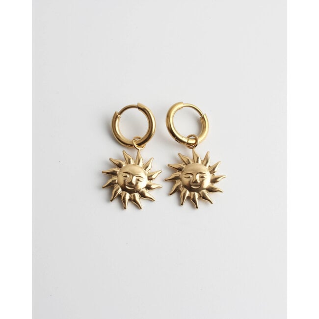 'Sunchild' earrings gold - stainless steel