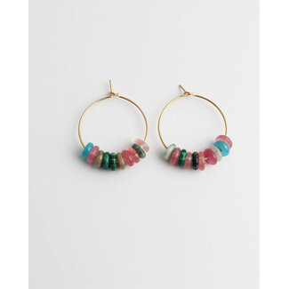 Boucles d'oreilles 'Happy mix' doré - acier inoxydable