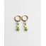 'Montana' earrings green & yellow mix GOLD  - stainless steel