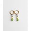 'Montana' earrings green & yellow mix GOLD - stainless steel