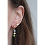 'Montana' earrings green & yellow mix GOLD - stainless steel