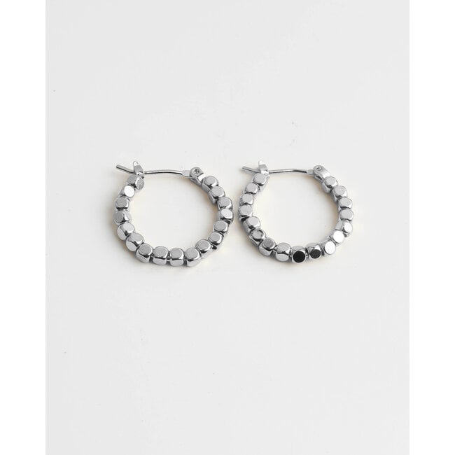 Round Circle hoop Earrings Silver - stainless steel