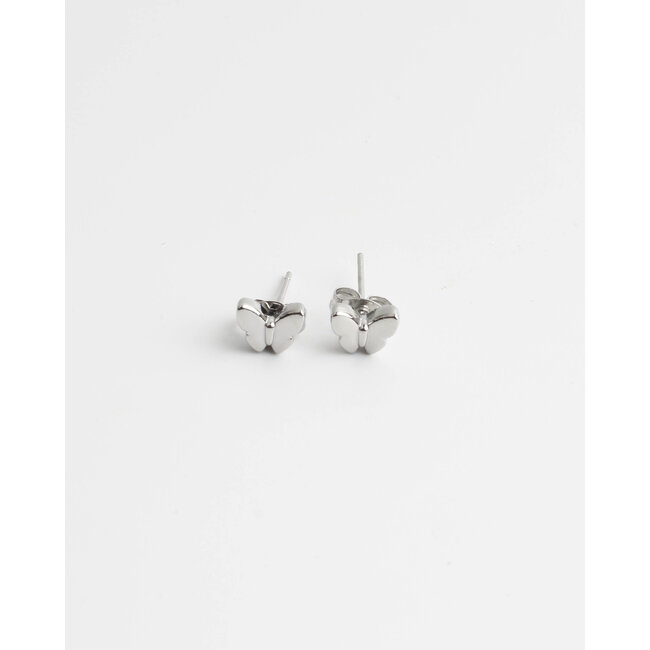 'Butterfly' studs silver - stainless steel