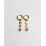 'Bibi' earrings pink & gold  - stainless steel