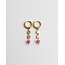 Boucles d'oreilles 'Bibi' rose & doré - acier inoxydable