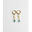 'Bibi' earrings blue & gold  - stainless steel