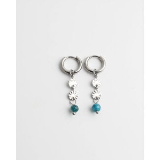 'Bibi' earrings blue & silver - stainless steel