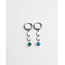 'Bibi' earrings blue & silver - stainless steel