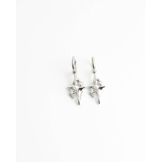 'Superstar' earrings silver - stainless steel