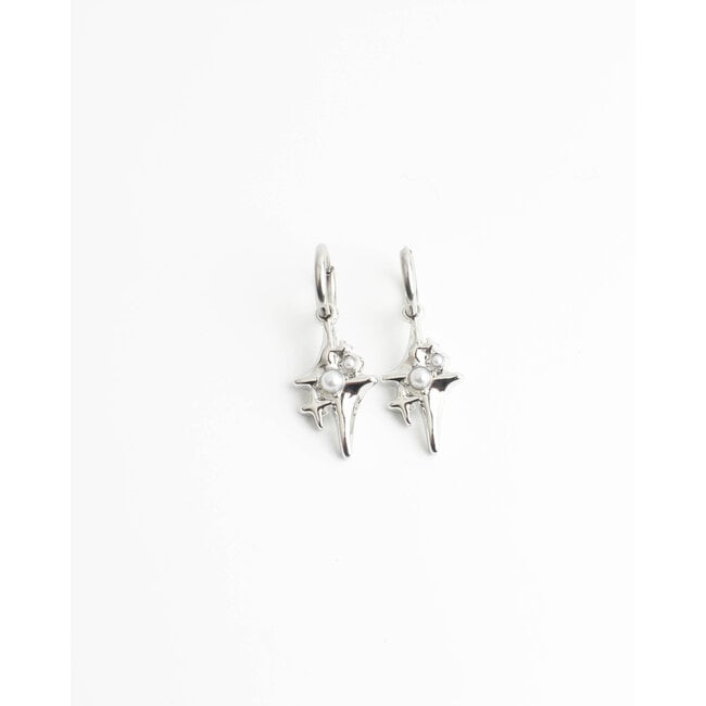 'Superstar' earrings silver - stainless steel