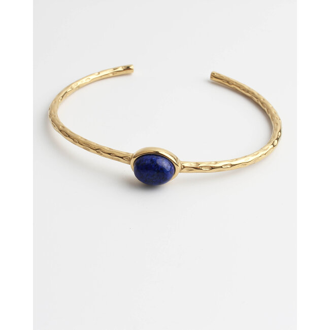 Bracelet 'Florine' pierre bleue - acier inoxydable