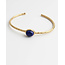 Bracelet 'Florine' pierre bleue - acier inoxydable