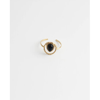 'Loula' ring Black gold - stainless steel (adjustable)