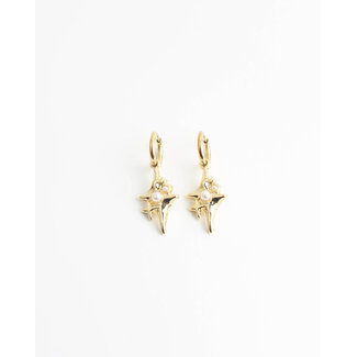 Pendientes 'Superstar' oro- acero inoxidable