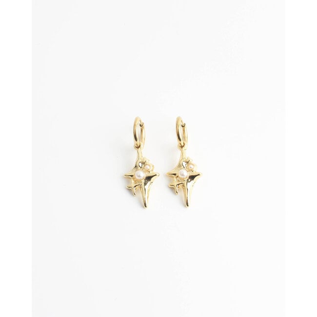 Pendientes 'Superstar' oro- acero inoxidable