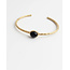 Bracelet 'Florine' pierre noire - acier inoxydable