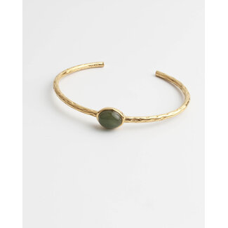 'Florine' bracelet green aventurine - stainless steel