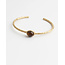 Bracelet 'Florine' pierre marron - acier inoxydable