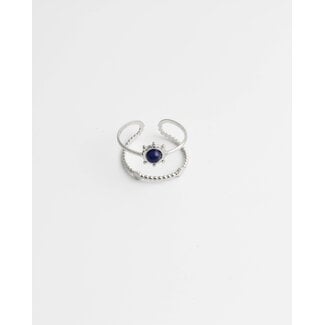 Bague 'Ilse' argent bleu - acier inoxydable (réglable)