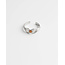 Bague 'Camille' orange argent - acier inoxydable (ajustable)