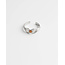 'Camille' ring orange silver - stainless steel (verstelbaar)