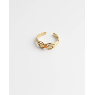 'Camille' ring orange gold - stainless steel (adjustable)