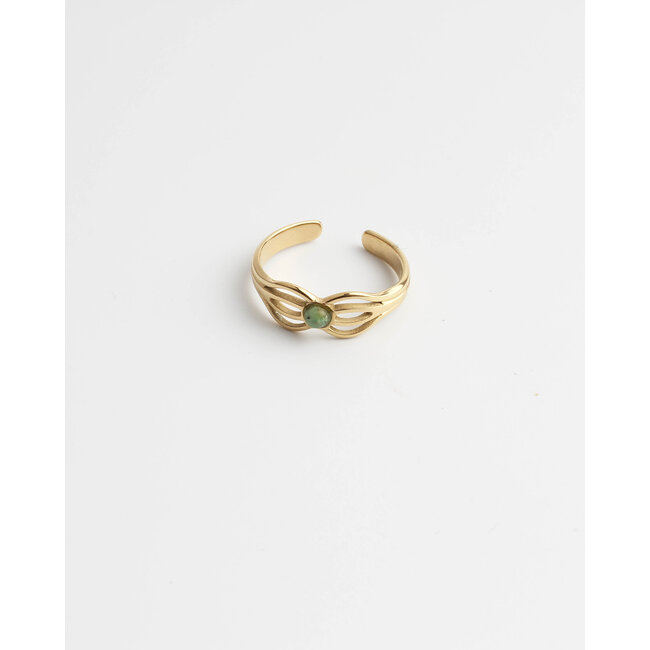 Anillo 'Camille' oro verde - acero inoxidable (ajustable)