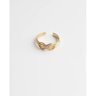 'Camille' ring pink gold - stainless steel (adjustable)