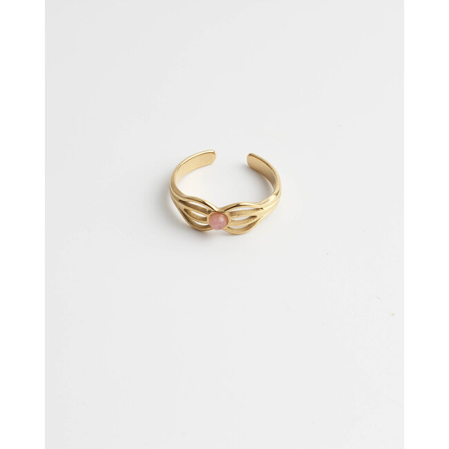 'Camille' ring pink gold - stainless steel (adjustable)