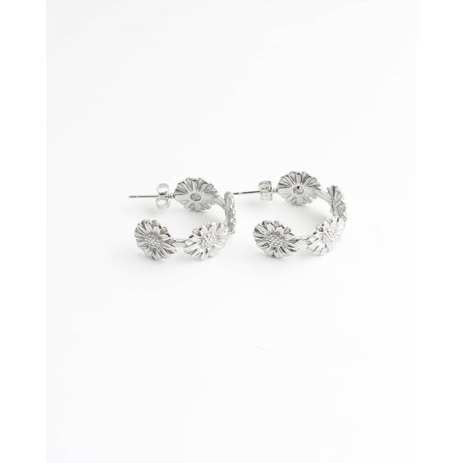 Boucles d'oreilles 'July' argent - acier inoxydable