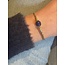 Bracelet 'Florine' pierre noire - acier inoxydable