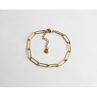 Gold de brazalete de cadena - acero inoxidable