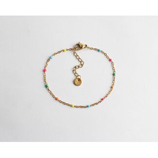 Multicolor Dot Bracelet Gold - stainless steel