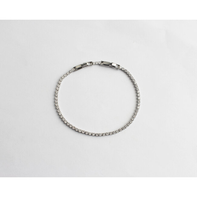 'BIBI' STRASS BRACELET SILVER - STAINLESS STEEL