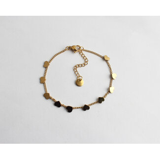 Pulsera A lot of Hearts oro - acero inoxidable