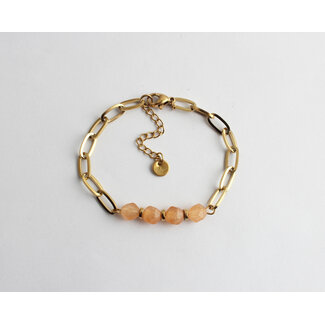 Orange Chain Bracelet gold - stainless steel