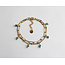 Bracelet chaîne 2 rangs 'Green Stones' - acier inoxydable