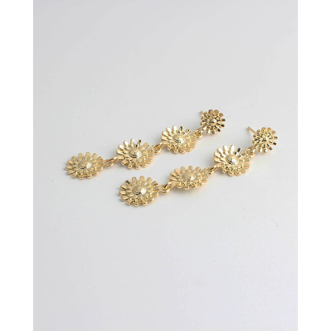 'Flower garden' earrings gold - stainless steel